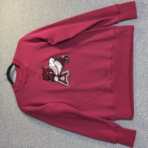 Hillflint Arkansas Razorbacks Chenille Patch Sweatshirt Size Medium Crimson Red
